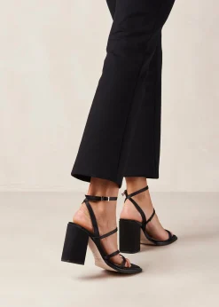 Alexa Silky Black Sandals