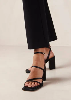 Alexa Silky Black Sandals