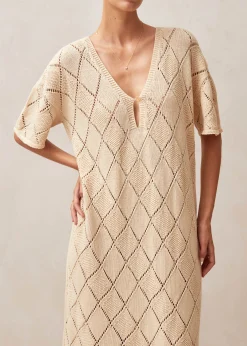 Aries Ecru Tricot Midi Dress