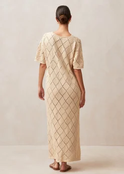 Aries Ecru Tricot Midi Dress