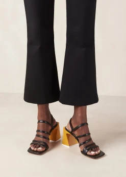 Aubrey Black Leather Sandals