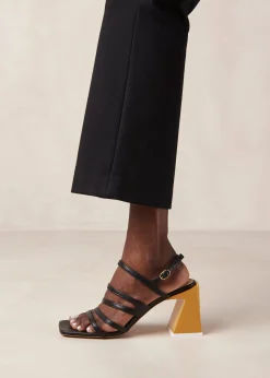 Aubrey Black Leather Sandals