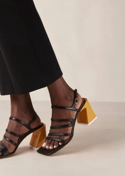 Aubrey Black Leather Sandals