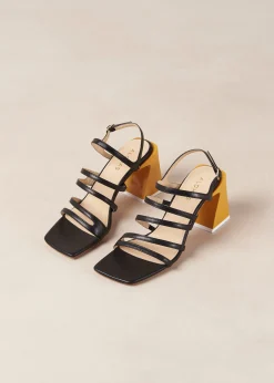 Aubrey Black Leather Sandals