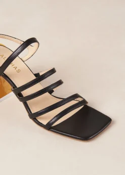 Aubrey Black Leather Sandals