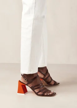 Aubrey Brown Leather Sandals