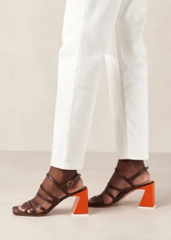 Aubrey Brown Leather Sandals