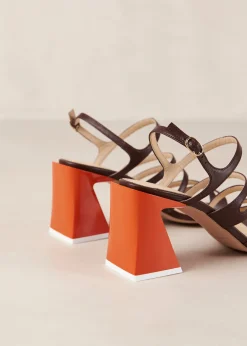 Aubrey Brown Leather Sandals