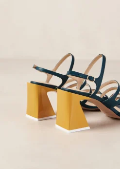 Aubrey Deep Blue Leather Sandals