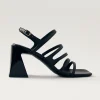 Aubrey Total Black Leather Sandals