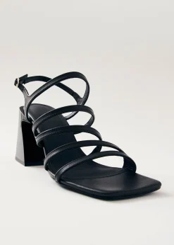 Aubrey Total Black Leather Sandals