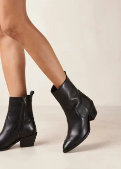 Austin Black Leather Ankle Boots
