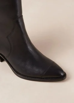 Austin Black Leather Ankle Boots