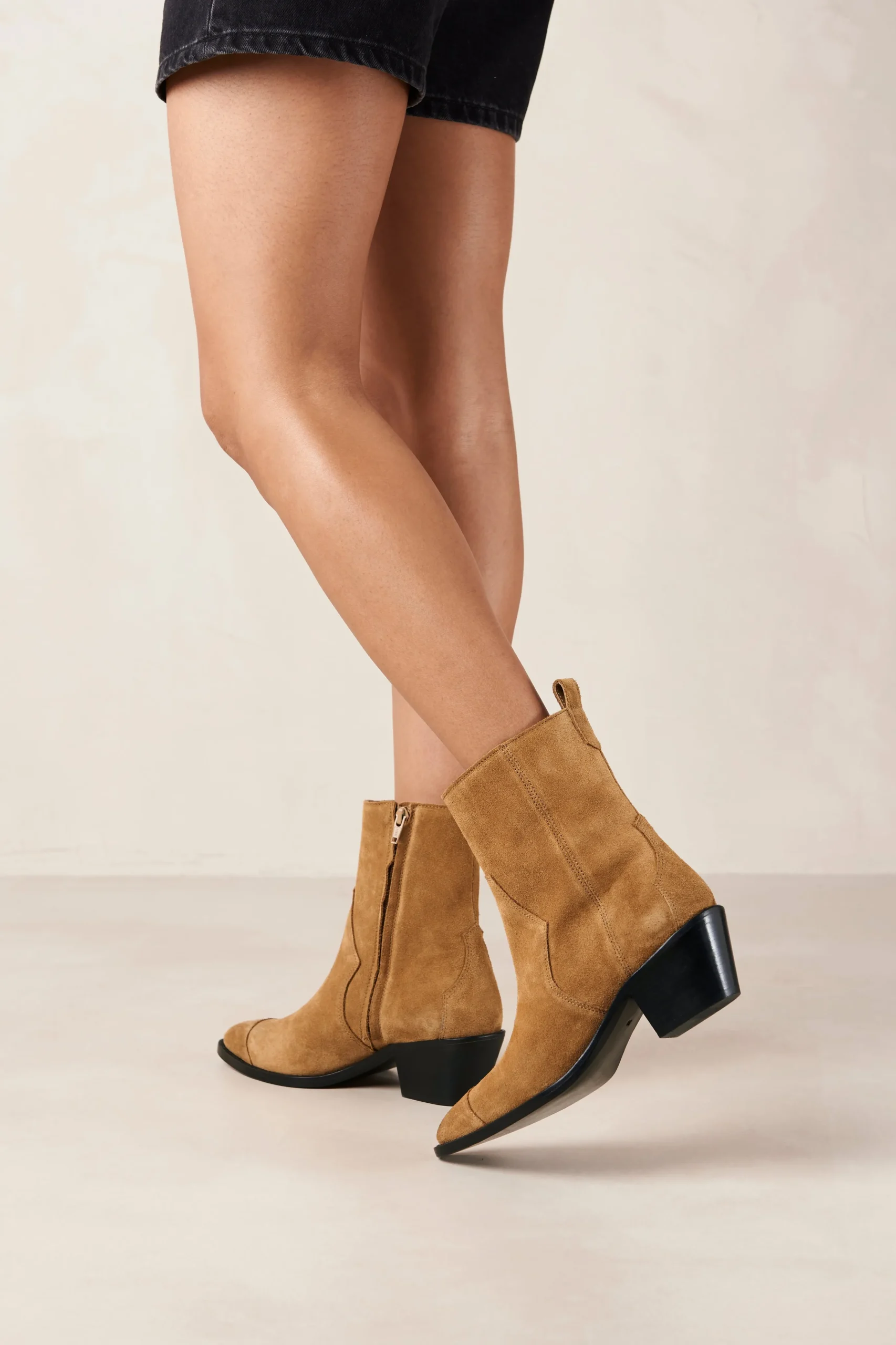 Austin Suede Tan Leather Ankle Boots