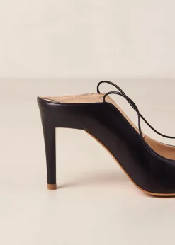 Avery Black Leather Pumps