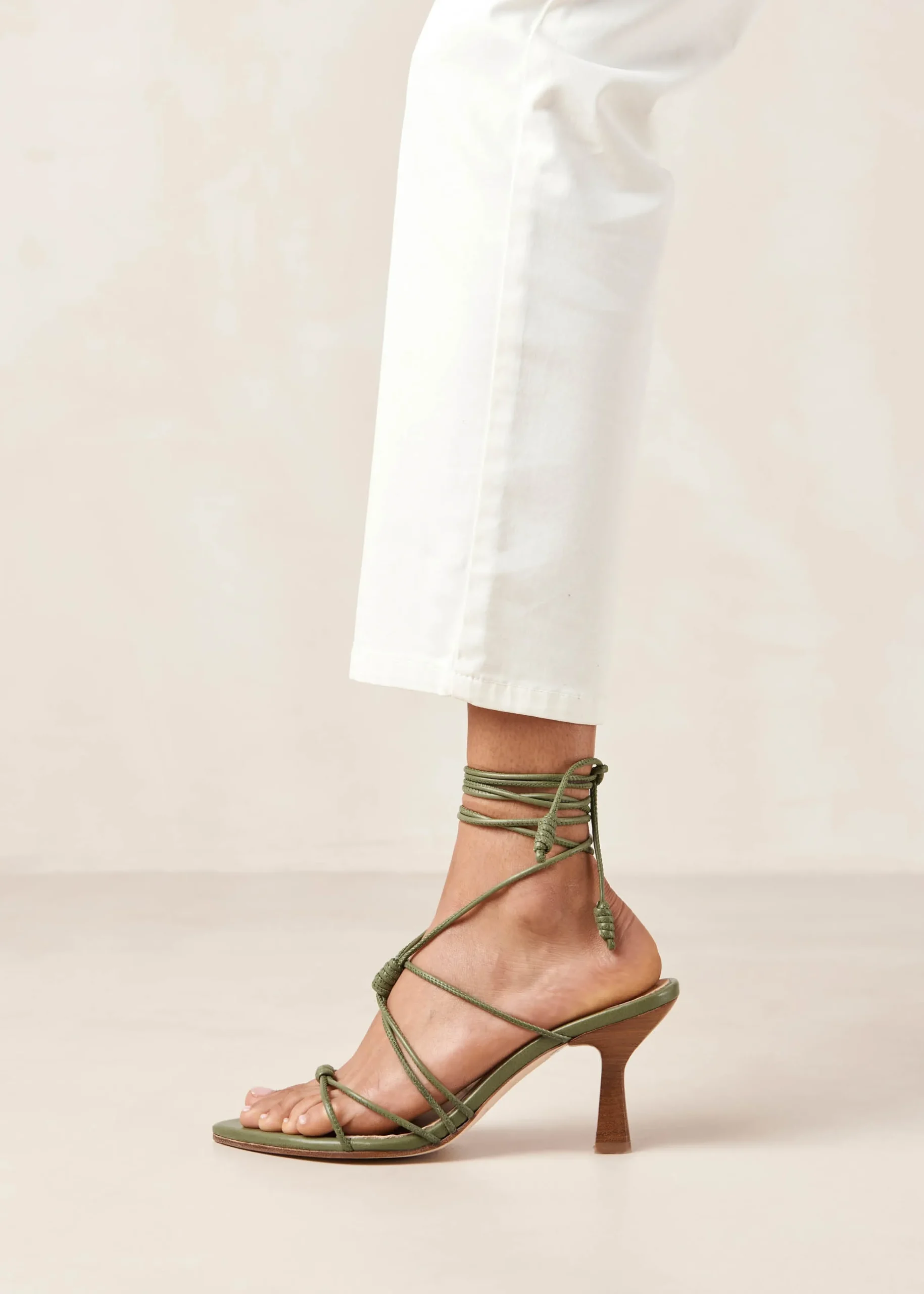 Belinda Green Leather Sandals