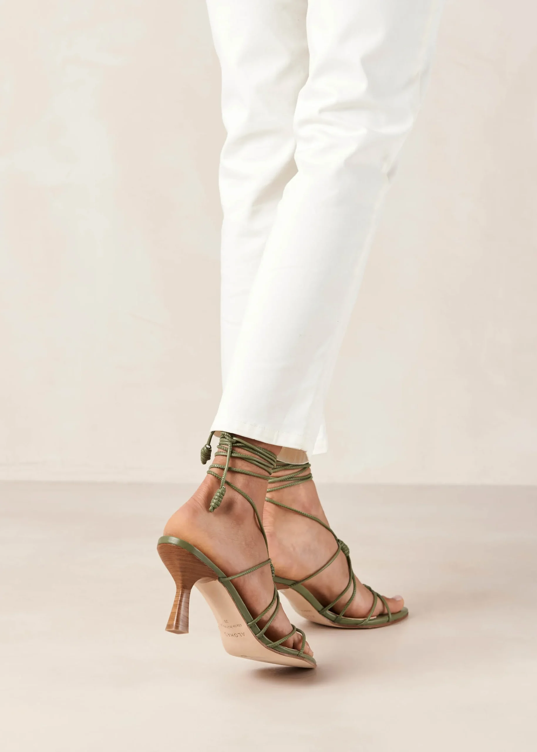 Belinda Green Leather Sandals