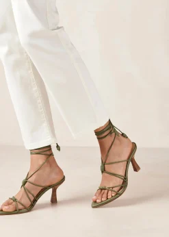 Belinda Green Leather Sandals