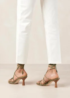 Belinda Green Leather Sandals
