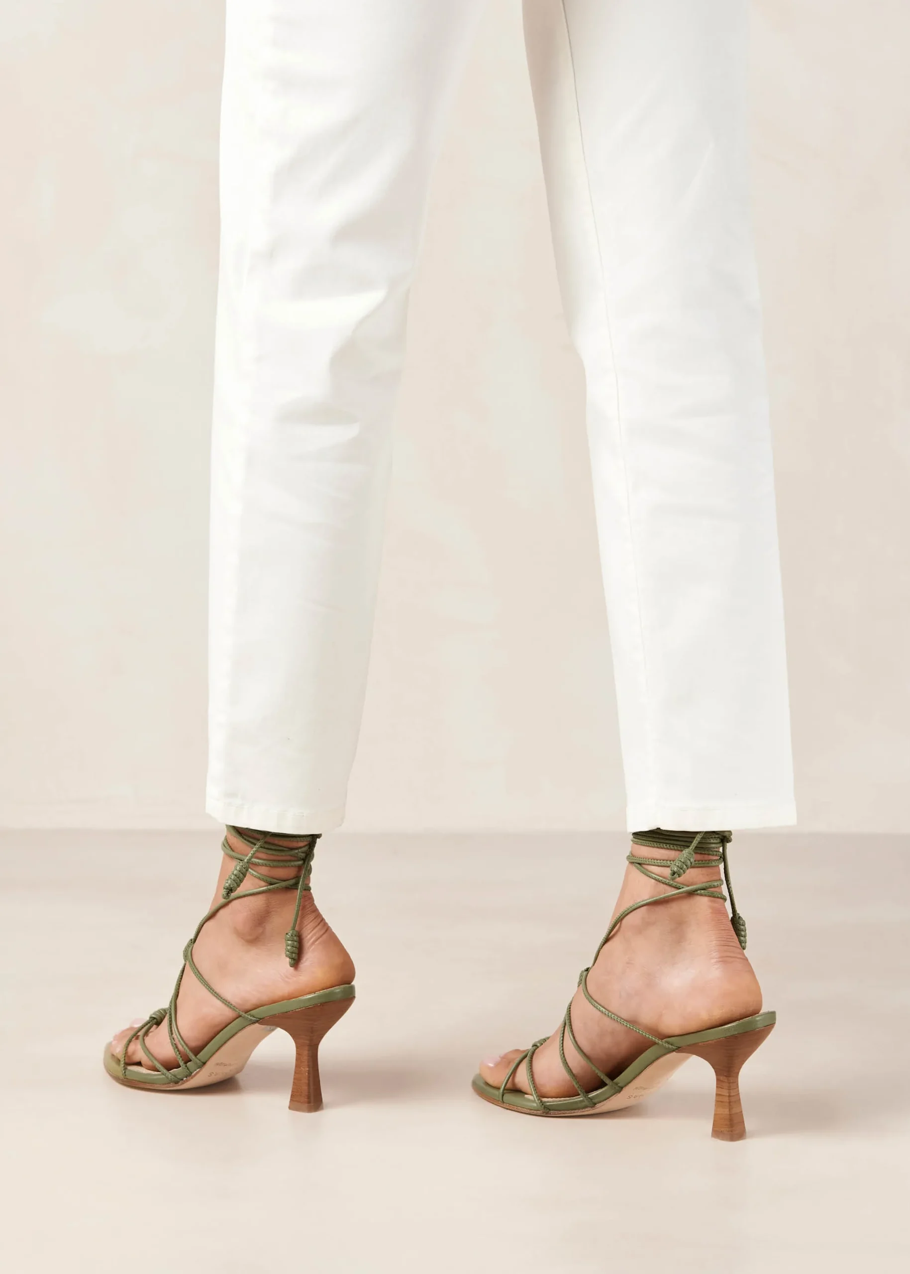Belinda Green Leather Sandals