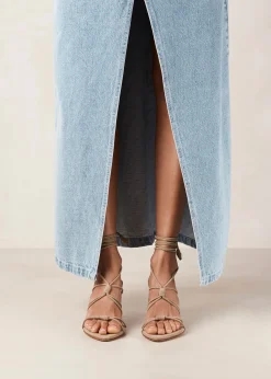 Belinda Suede Beige Leather Sandals
