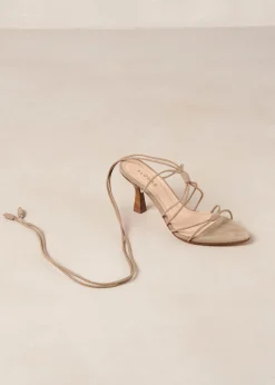 Belinda Suede Beige Leather Sandals