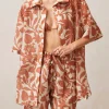 Belize Floral Orange Shirt