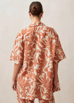 Belize Floral Orange Shirt