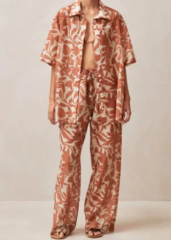 Belize Floral Orange Shirt