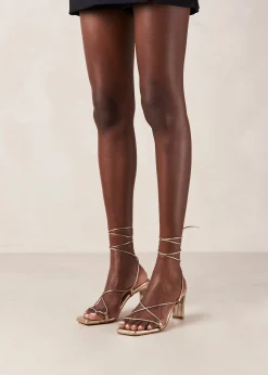 Bellini Gold Leather Sandals