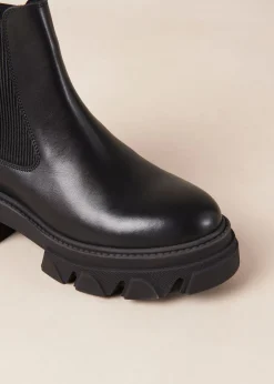 Berenice Black Leather Ankle Boots