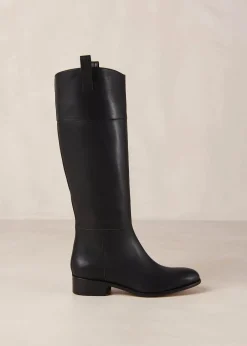 Billie Black Leather Boots