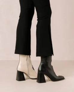 Blair Bicolor Black Cream Ankle Boots