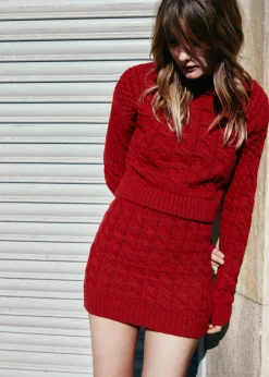 Blossom Red Tricot Sweater