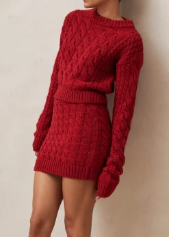Blossom Red Tricot Sweater