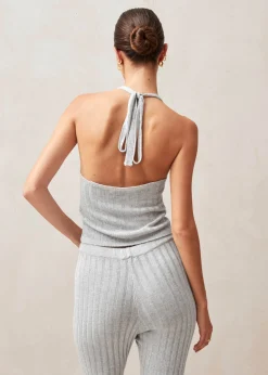 Briana Grey Tricot Top