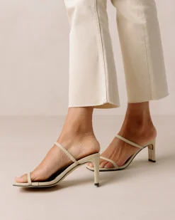 Cannes Beige Leather Sandals
