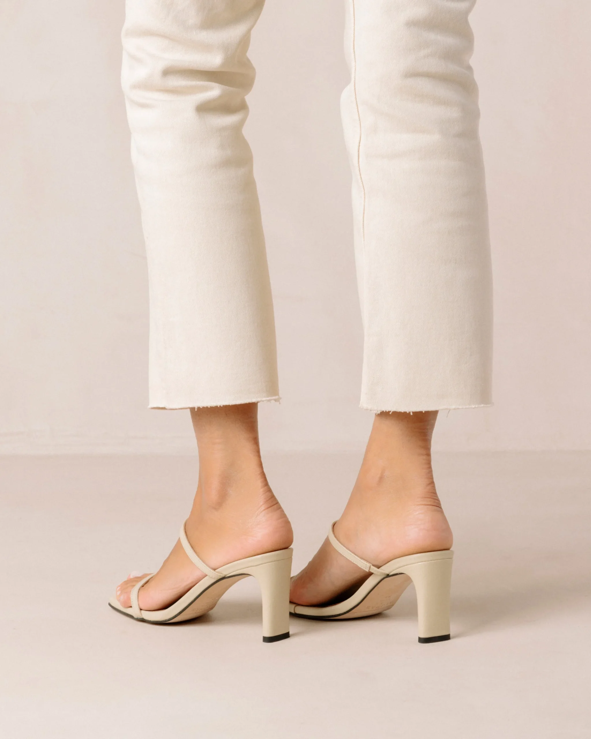 Cannes Beige Leather Sandals