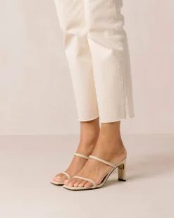 Cannes Beige Leather Sandals