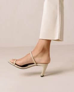 Cannes Beige Leather Sandals