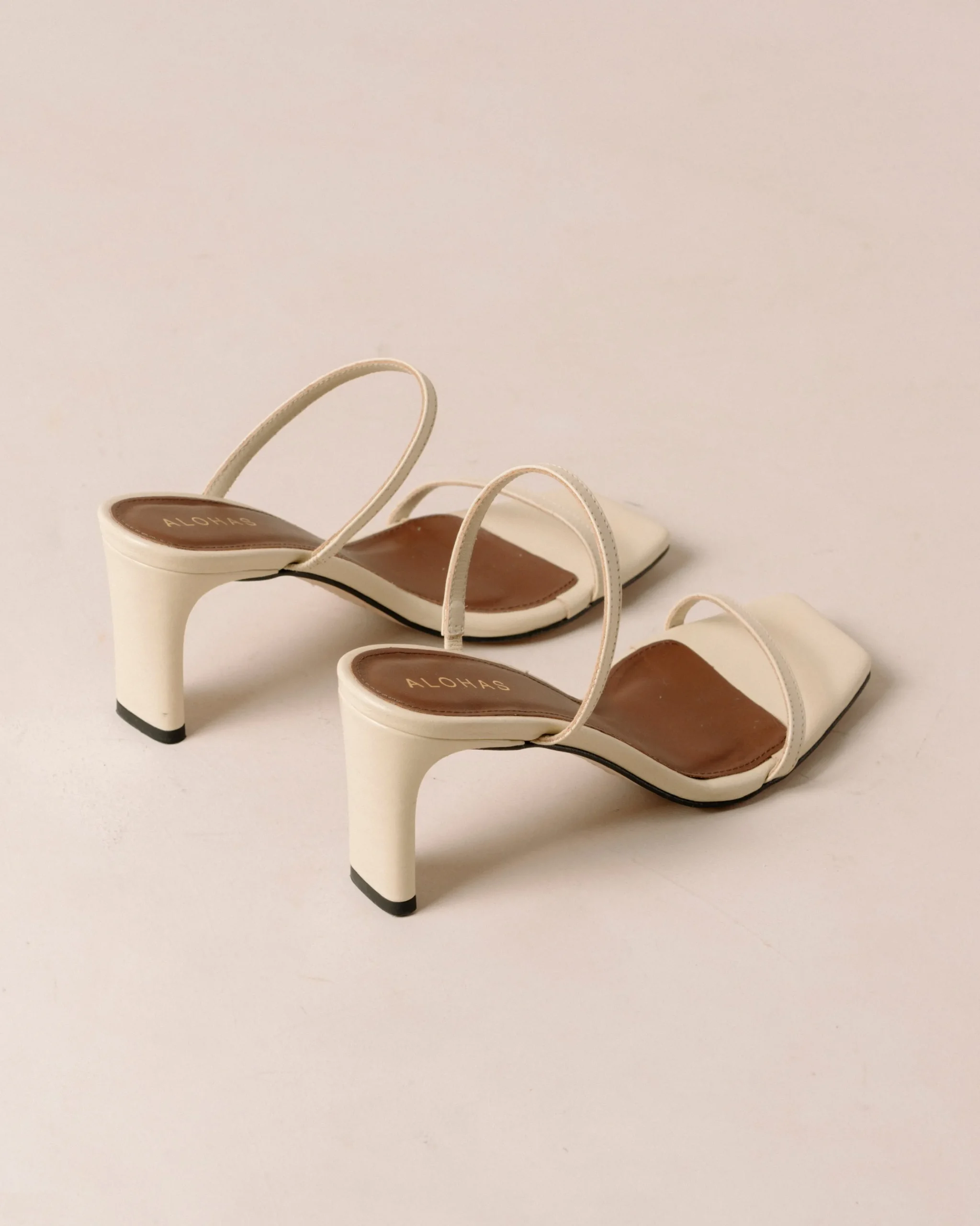 Cannes Beige Leather Sandals