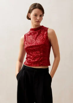 Carla Shimmer Red Tops