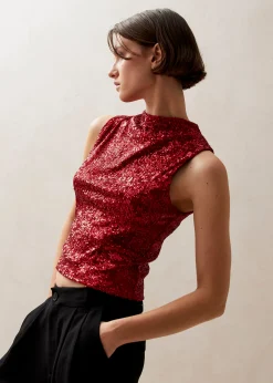 Carla Shimmer Red Tops
