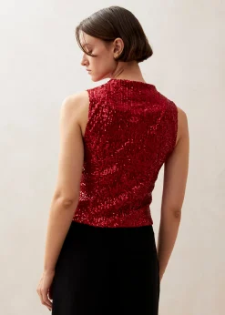 Carla Shimmer Red Tops