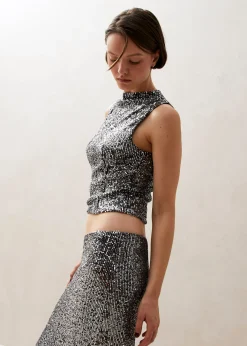 Carla Shimmer Silver Tops