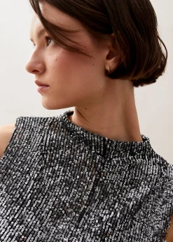 Carla Shimmer Silver Tops
