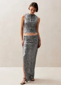Carla Shimmer Silver Tops