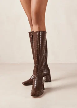 Chalk Alli Brown Vegan Leather Boots