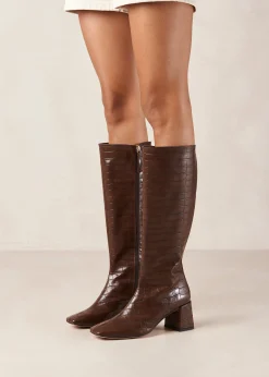Chalk Alli Brown Vegan Leather Boots