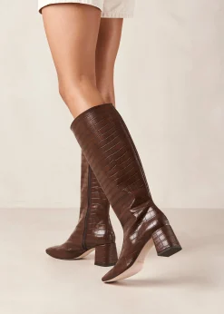 Chalk Alli Brown Vegan Leather Boots